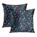 YWOTA Blue Berry Winter Holiday Holly Berries and Cardinal Birds Red Botanical Pillow Cases Cushion Cover 18x18 inch