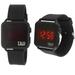 Faceless Touch Screen LED Digital Black Square Case Rubber Sports Cool Easy to Read Big Number Watch