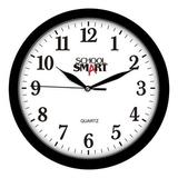 School Smart Silent Movement Wall Clock 13 in. White Dial & Black Frame