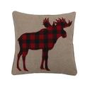 Levtex Home - Lodge - Decorative Pillow (18x18in.) - Plaid Moose - Red Black and Natural