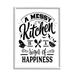 Stupell Industries Kitchen Happiness Retro Style Casual Silverware Motif Graphic Art White Framed Art Print Wall Art Design by Lettered and Lined