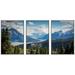 wall26 - 3 Panel Framed Canvas Wall Art - Majestic Natural Landscape Triptych Canvas Series - Panoramic View of Mountains - Giclee Print Gallery Wrap Modern Home Art Ready to Hang - 16 x24