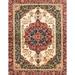 Ahgly Company Indoor Rectangle Abstract Brown Red Persian Area Rugs 8 x 12