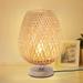 Miumaeov Bamboo Rattan Lamp Woven Bedside Light Table Lamp Bedroom Living Room Light Decor