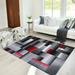 Handcraft Rugs Red Lava/Silver/Gray Abstract Geometric Modern Squares Pattern Area Rug 8 ft. by 10 ft.