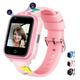CJC 4G Smart Watch for Kids Smartwatch Phone with Dual Camera GPS WiFi Video Call Voice Chat SOS Pedometer Digital Wrist Watch Support SIM Perfect Birthday Xmas Gifts Pink