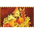 Toland Home Garden Fall Birdhouse Pumpkin Fall Door Mat 18x30 Inch Doormat