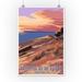 Sleeping Bear Dunes Michigan - Dunes Sunset and Bear - Lantern Press Artwork (12x18 Art Print Wall Decor Travel Poster)
