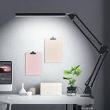 LED Desk Lamp Swing arm Desk Light with clamp 3 Lighting 10 Brightness Eye-Caring Modes Reading Desk Lamps for Home Office 360 Degree Spin with USB Adapter & Memory Function 15W