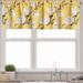 Ambesonne Floral Valance Pack of 2 Retro Magnolia Branch Art 54 X12 Mustard Brown and Green