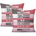 16th Birthday Decorations for Teen Girls Gifts You Have Been Loved for 16 Years Pillow Cover for Daughters/Granddaughter/Best Friends/Her/Sister/Bestie Pack 2