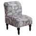 CJC Armless Accent Chair Cover Stretch Printed Slipper Chair Slipcover Non-Slip Furniture Protector (Gray/Leaves)