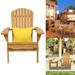 Brand New Adirondack Chair Patio Outdoor Chairs Plastic Resin Deck Chair Painted for Deck Garden Backyard & Lawn Furniture Porch Seating Weather-Resistant Fir Wood Natural Wooden Color