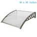 40 x 38 Outdoor Awning Door Window Awnings UV Rain Snow Protection Transparent Board & Gray Holder