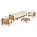 Frankie Outdoor 6 Seater Acacia Wood Sofa Chat Set Teak and Beige