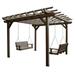 Highwood Bodhi 12 x 12 Pergola with 2 Lehigh 4ft Swing