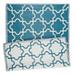 Contemporary Home Living 4 x 6 Double Quatrefoil Pattern Outdoor Area Throw Rug - Blue and White
