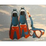 Body Glove S/M Goggles Mask and Fins Set Blue/Orange