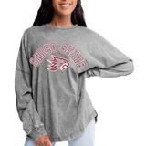 Women's Gameday Couture Gray Cal State Chico Wildcats Faded Wash Pullover Sweatshirt