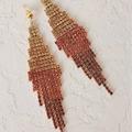Anthropologie Jewelry | New~ Anthropologie Ombre Chainmail Chandelier Earrings | Color: Gold/Orange | Size: Os