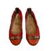 Coach Shoes | Coach Delphine Red Leather Round Toe Ballet Flats | Color: Orange/Red | Size: 6.5