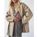 Free People Jackets & Coats | Free People Oversized Blazer Jacket Coat Trench Hannah Double Breasted Nwt Small | Color: Tan | Size: S