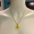 Coach Jewelry | Coach Yellow Lucite Dice Pendant 18k/.925 Sterling Silver Necklace | Color: Gold/Yellow | Size: 18” In Length