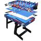 KAKIBLIN 4 in 1 Multi Game Table Set, Pool Table Tabletop Foosball Table Kids Hockey Table Ping Pong Table Tennis with All Accessory for Game Rooms, Party, Family Night 48in,Blue