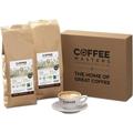 Coffee Masters Fairtrade and Organic Coffee Beans Gift Set - Includes 1kg Triple Certified Coffee Beans and 1kg Peruvian Espresso Coffee Beans - Beautifully Packaged Ready to Give Coffee Gift Set