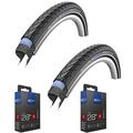 Schwalbe Marathon Plus 700 x 25c Road/Touring/Hybrid Bike tyres (Pair) + Schwalbe Presta Valve tubes (pair)