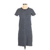 J.Crew Factory Store Casual Dress - Shift Crew Neck Short sleeves: Blue Print Dresses - Women's Size X-Small