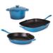 BergHOFF Neo 4Pc Cast Iron Set Grill Pan, Fry Pan & 3Qt Dutch Oven Non Stick/Enameled Cast Iron/Cast Iron in Gray | 17 W in | Wayfair 2224253