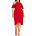 Cold Shoulder Ruffle Layered Dress - Red - City Chic Dresses