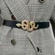 Dames jean ceinture serpent boucle Pu cuir ceintures pour femmes haute qualité marque de luxe femme