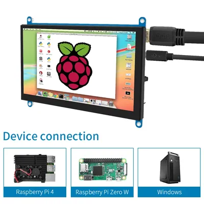Mini moniteur HDMI avec écran tactile LCD compatible avec Windows Raspberry Pi 1024 4 3B + 3B 7