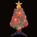 The Holiday Aisle® Artificial Pre-lit Christmas Tree Xmas Tree Decoration Fiber Optic in White | 13.78 W in | Wayfair