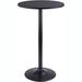 Orren Ellis Yahmir Counter Height Pedestal Dining Table Wood/Metal in Black | 39.5 H x 23.8 W x 23.8 D in | Wayfair
