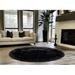 Black 66 x 66 x 3 in Area Rug - Everly Quinn Mar Vista Solid Color Machine Woven Faux Sheepskin Area Rug in Sheepskin/Faux Fur | Wayfair