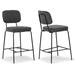 17 Stories 26" Counter Stool Upholstered/Leather/Metal/Faux leather in Gray | 38.5 H x 18 W x 22 D in | Wayfair 80507C1D240A4B53BC74CC86B706C89D