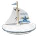 Dovecove Ike Beach Life Soap Dish Resin in Blue/White | 4.8 H x 5.6 W x 4.1 D in | Wayfair 5AEB7DA3C3114322B318F43DA657AB66