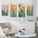 Red Barrel Studio® Summer Garden Joy by Silvia Vassileva - 4 Piece Wrapped Canvas Painting Set Canvas in Black | 30 H x 56 W x 1 D in | Wayfair