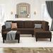 Black/Brown Reclining Sectional - Latitude Run® 70.9" Wide Symmetrical Sleeper Corner Sectional Linen | 33.5 H x 70.9 W x 29.9 D in | Wayfair