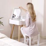 Vanity Desk Flip-top Dressing Mirror Writing Table Computer Desk