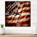 Designart 'American Flag' Modern Metal Wall Clock