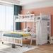 Twin over Full Size Wooden Bunk Bed with 6 Drawers and Flexible Open Shelves, Movable Bottom Bed with Wheels
