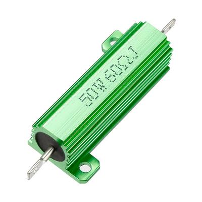 50W 60 Ohm Aluminium Housing Chassis Mount Wirewound Power Resistor Green 1pcs