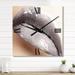 Designart 'Close Up of Woman Lips With Glittering Silver' Modern wall clock