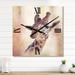 Designart 'Portrait of A Giraffe I' Farmhouse Metal Wall Clock