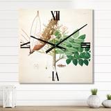 Designart 'Vintage Botanicals IX' Farmhouse wall clock