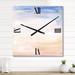 Designart 'Pastel Abstract With Dark Blue Pink & Beige Spots' Modern Wall Clock Decor